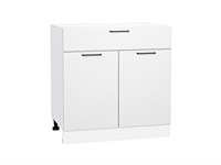 Шкаф нижний с 2-мя дверцами и ящиком Флэт Белый, White In 2S, 800 В*Ш*Г 816*800*478, фасад ЛДСП  White In 2S, корпус  Белый ms2510VVT_56590