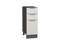 Шкаф нижний с 3-мя ящиками Флэт Graphite, Cashmere In 2S, 300 В*Ш*Г 816*300*478, фасад ЛДСП  Cashmere In 2S, корпус  Graphite ms2510VVT_55804
