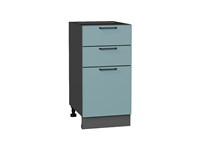 Шкаф нижний с 3-мя ящиками Флэт Graphite, Grey-green In 2S, 400 В*Ш*Г 816*400*478, фасад ЛДСП  Grey-green In 2S, корпус  Graphite ms2510VVT_56968