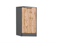 Шкаф нижний торцевой Флэт Graphite, Wotan Oak 2S В*Ш*Г 816*296*552, фасад ЛДСП  Wotan Oak 2S, корпус  Graphite ms2510VVT_52749