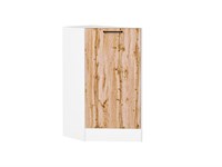 Шкаф нижний торцевой Флэт Белый, Wotan Oak 2S В*Ш*Г 816*296*552, фасад ЛДСП  Wotan Oak 2S, корпус  Белый ms2510VVT_52748