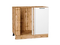 Шкаф нижний угловой Флэт Дуб Вотан, White In 2S В*Ш*Г 816*890*478, фасад ЛДСП  White In 2S, корпус  Дуб Вотан ms2510VVT_62604