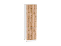 Шкаф пенал с 2-мя дверцами Флэт Белый, Wotan Oak 2S, 2140, 600 В*Ш*Г 2132*600*574, фасад ЛДСП  Wotan Oak 2S, корпус  Белый ms2510VVT_52773