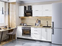Кухонный гарнитур модульный Сканди-01 В*Ш*Г 2140*2200*600, фасад МДФ  White Silkwood, корпус  Graphite, столешница  Редондо ms2510VVT_71322