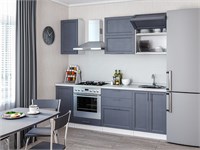 Кухонный гарнитур модульный Сканди-01 В*Ш*Г 2140*2200*600, фасад МДФ  Graphite Softwood, корпус  Белый, столешница  Антарес ms2510VVT_24149