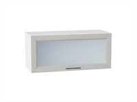 Шкаф верхний горизонтальный остекленный Сканди Белый, Cappuccino Softwood, 800 В*Ш*Г 358*800*320, фасад МДФ/Стекло  Cappuccino Softwood, корпус  Белый ms2510VVT_41287