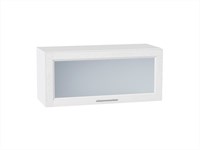 Шкаф верхний горизонтальный остекленный Сканди Белый, White Softwood, 800 В*Ш*Г 358*800*320, фасад МДФ/Стекло  White Softwood, корпус  Белый ms2510VVT_56139