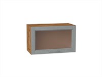 Шкаф верхний горизонтальный остекленный Сканди Дуб Вотан, Grey Softwood, 600 В*Ш*Г 358*600*320, фасад МДФ/Стекло  Grey Softwood, корпус  Дуб Вотан ms2510VVT_62849