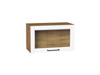Шкаф верхний горизонтальный остекленный Сканди Дуб Вотан, White Silkwood, 600 В*Ш*Г 358*600*320, фасад МДФ/Стекло  White Silkwood, корпус  Дуб Вотан ms2510VVT_70148