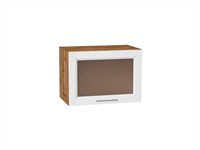 Шкаф верхний горизонтальный остекленный Сканди Дуб Вотан, White Softwood, 500 В*Ш*Г 358*500*320, фасад МДФ/Стекло  White Softwood, корпус  Дуб Вотан ms2510VVT_62837