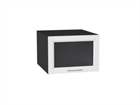Шкаф верхний горизонтальный остекленный глубокий Сканди Graphite, White Softwood, 500 В*Ш*Г 358*500*576, фасад МДФ/Стекло  White Softwood, корпус  Graphite ms2510VVT_56133