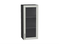 Шкаф верхний с 1-ой остекленной дверцей Сканди Graphite, Cappuccino Softwood, 920, 400 В*Ш*Г 920*400*320, фасад МДФ/Стекло  Cappuccino Softwood, корпус  Graphite ms2510VVT_41482
