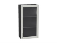 Шкаф верхний с 1-ой остекленной дверцей Сканди Graphite, Cappuccino Softwood, 920, 500 В*Ш*Г 920*500*320, фасад МДФ/Стекло  Cappuccino Softwood, корпус  Graphite ms2510VVT_41493