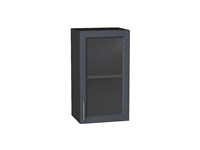 Шкаф верхний с 1-ой остекленной дверцей Сканди Graphite, Graphite Softwood, 720, 400 В*Ш*Г 716*400*320, фасад МДФ/Стекло  Graphite Softwood, корпус  Graphite ms2510VVT_41451