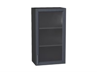 Шкаф верхний с 1-ой остекленной дверцей Сканди Graphite, Graphite Softwood, 920, 500 В*Ш*Г 920*500*320, фасад МДФ/Стекло  Graphite Softwood, корпус  Graphite ms2510VVT_41495