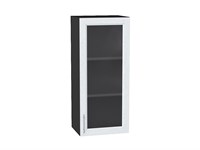 Шкаф верхний с 1-ой остекленной дверцей Сканди Graphite, White Softwood, 920, 400 В*Ш*Г 920*400*320, фасад МДФ/Стекло  White Softwood, корпус  Graphite ms2510VVT_56191