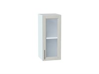 Шкаф верхний с 1-ой остекленной дверцей Сканди Белый, Cappuccino Softwood, 720, 300 В*Ш*Г 716*300*320, фасад МДФ/Стекло  Cappuccino Softwood, корпус  Белый ms2510VVT_41437