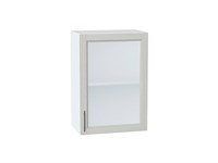 Шкаф верхний с 1-ой остекленной дверцей Сканди Белый, Cappuccino Softwood, 720, 500 В*Ш*Г 716*500*320, фасад МДФ/Стекло  Cappuccino Softwood, корпус  Белый ms2510VVT_41459