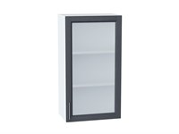 Шкаф верхний с 1-ой остекленной дверцей Сканди Белый, Graphite Softwood, 920, 500 В*Ш*Г 920*500*320, фасад МДФ/Стекло  Graphite Softwood, корпус  Белый ms2510VVT_41494