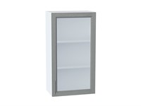 Шкаф верхний с 1-ой остекленной дверцей Сканди Белый, Grey Softwood, 920, 500 В*Ш*Г 920*500*320, фасад МДФ/Стекло  Grey Softwood, корпус  Белый ms2510VVT_41496