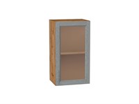 Шкаф верхний с 1-ой остекленной дверцей Сканди Дуб Вотан, Grey Softwood, 720, 400 В*Ш*Г 716*400*320, фасад МДФ/Стекло  Grey Softwood, корпус  Дуб Вотан ms2510VVT_62924