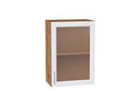 Шкаф верхний с 1-ой остекленной дверцей Сканди Дуб Вотан, White Softwood, 720, 500 В*Ш*Г 716*500*320, фасад МДФ/Стекло  White Softwood, корпус  Дуб Вотан ms2510VVT_62915