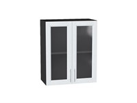 Шкаф верхний с 2-мя остекленными дверцами Сканди Graphite, White Softwood, 720, 600 В*Ш*Г 716*600*320, фасад МДФ/Стекло  White Softwood, корпус  Graphite ms2510VVT_56217