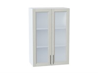 Шкаф верхний с 2-мя остекленными дверцами Сканди Белый, Cappuccino Softwood, 920, 600 В*Ш*Г 920*600*320, фасад МДФ/Стекло  Cappuccino Softwood, корпус  Белый ms2510VVT_41657