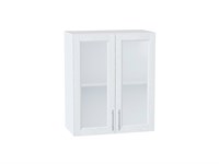 Шкаф верхний с 2-мя остекленными дверцами Сканди Белый, White Softwood, 720, 600 В*Ш*Г 716*600*320, фасад МДФ/Стекло  White Softwood, корпус  Белый ms2510VVT_56213