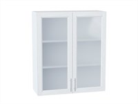 Шкаф верхний с 2-мя остекленными дверцами Сканди Белый, White Softwood, 920, 800 В*Ш*Г 920*800*320, фасад МДФ/Стекло  White Softwood, корпус  Белый ms2510VVT_56216