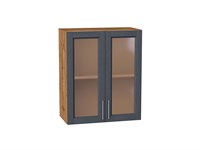 Шкаф верхний с 2-мя остекленными дверцами Сканди Дуб Вотан, Graphite Softwood, 720, 600 В*Ш*Г 716*600*320, фасад МДФ/Стекло  Graphite Softwood, корпус  Дуб Вотан ms2510VVT_62941