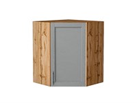 Шкаф верхний угловой Сканди Дуб Вотан, Grey Softwood, 720 В*Ш*Г 716*600*600, фасад МДФ  Grey Softwood, корпус  Дуб Вотан ms2510VVT_62978