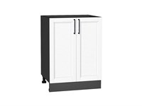 Шкаф нижний с 2-мя дверцами Сканди Graphite, White Silkwood, 600 В*Ш*Г 816*600*480, фасад МДФ  White Silkwood, корпус  Graphite ms2510VVT_70316