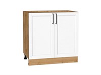 Шкаф нижний с 2-мя дверцами Сканди Дуб Вотан, White Silkwood, 800 В*Ш*Г 816*800*478, фасад МДФ  White Silkwood, корпус  Дуб Вотан ms2510VVT_70315