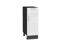 Шкаф нижний с 1-ой дверцей и ящиком Сканди Graphite, White Softwood, 300 В*Ш*Г 816*300*480, фасад МДФ  White Softwood, корпус  Graphite ms2510VVT_56242