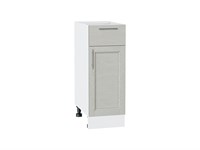 Шкаф нижний с 1-ой дверцей и ящиком Сканди Белый, Cappuccino Softwood, 300 В*Ш*Г 816*300*480, фасад МДФ  Cappuccino Softwood, корпус  Белый ms2510VVT_41856