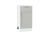 Шкаф нижний с 1-ой дверцей и ящиком Сканди Белый, Cappuccino Softwood, 400 В*Ш*Г 816*400*480, фасад МДФ  Cappuccino Softwood, корпус  Белый ms2510VVT_41867