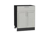 Шкаф нижний с 2-мя дверцами и ящиком Сканди Graphite, Cappuccino Softwood, 600 В*Ш*Г 816*600*480, фасад МДФ  Cappuccino Softwood, корпус  Graphite ms2510VVT_41967