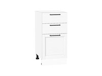Шкаф нижний с 3-мя ящиками Сканди Белый, White Silkwood, 400 В*Ш*Г 816*400*480, фасад МДФ  White Silkwood, корпус  Белый ms2510VVT_70322