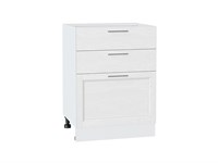 Шкаф нижний с 3-мя ящиками Сканди Белый, White Softwood, 600 В*Ш*Г 816*600*480, фасад МДФ  White Softwood, корпус  Белый ms2510VVT_56253
