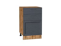 Шкаф нижний с 3-мя ящиками Сканди Дуб Вотан, Graphite Softwood, 500 В*Ш*Г 816*500*480, фасад МДФ  Graphite Softwood, корпус  Дуб Вотан ms2510VVT_63059