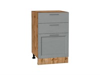 Шкаф нижний с 3-мя ящиками Сканди Дуб Вотан, Grey Softwood, 500 В*Ш*Г 816*500*480, фасад МДФ  Grey Softwood, корпус  Дуб Вотан ms2510VVT_63055