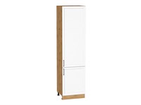 Шкаф пенал с 2-мя дверцами Сканди Дуб Вотан, White Silkwood, 2340, 600 В*Ш*Г 2336*600*576, фасад МДФ  White Silkwood, корпус  Дуб Вотан ms2510VVT_70358
