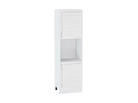 Шкаф пенал с 2-мя дверцами под технику Сканди Белый, White Softwood, 2140 В*Ш*Г 2132*600*576, фасад МДФ  White Softwood, корпус  Белый ms2510VVT_56282
