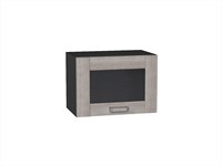 Шкаф верхний горизонтальный остекленный Лофт Graphite, Cappuccino Veralinga, 500 В*Ш*Г 358*500*320, фасад МДФ/Стекло  Cappuccino Veralinga, корпус  Graphite ms2510VVT_39796