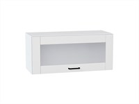 Шкаф верхний горизонтальный остекленный Лофт Белый, Super White, 800 В*Ш*Г 358*800*320, фасад МДФ/Стекло  Super White, корпус  Белый ms2510VVT_55142