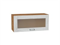 Шкаф верхний горизонтальный остекленный Лофт Дуб Вотан, Nordic Oak, 800 В*Ш*Г 358*800*320, фасад МДФ/Стекло  Nordic Oak, корпус  Дуб Вотан ms2510VVT_63142