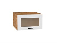Шкаф верхний горизонтальный остекленный глубокий Лофт Дуб Вотан, Super White, 600 В*Ш*Г 358*600*576, фасад МДФ/Стекло  Super White, корпус  Дуб Вотан ms2510VVT_63131
