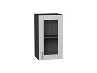 Шкаф верхний с 1-ой остекленной дверцей Лофт Graphite, Grey Silk, 720, 400 В*Ш*Г 716*400*320, фасад МДФ/Стекло  Grey Silk, корпус  Graphite ms2510VVT_69621