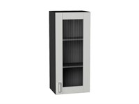 Шкаф верхний с 1-ой остекленной дверцей Лофт Graphite, Grey Silk, 920, 400 В*Ш*Г 920*400*320, фасад МДФ/Стекло  Grey Silk, корпус  Graphite ms2510VVT_69624